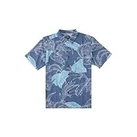 quiksilver haunanuma bay chemise hawaïenne boutonnée pour homme motif floral, Îles de la jungle/ensign bleu, taille m
