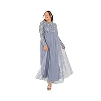 maya deluxe maya berry embellished halter neck maxi dress robe de demoiselle d'honneur, bleu poudré, 42