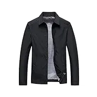 missmao veste de sport homme blouson casual léger veste aviateur couleur unie jacket classique blouson printemps automne noir xl