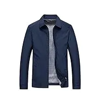 missmao veste de sport homme blouson casual léger veste aviateur couleur unie jacket classique blouson printemps automne bleu m