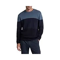 pierre cardin pull à col rond en tricot sweater, bleu, xxl homme