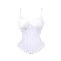 fghsd sexy straps halter corset lingerie mariage coton avec coupe body shaper hot corset bustier underwear (couleur : noir, taille : code xl) (code s blanc)