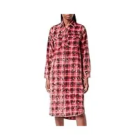 true religion untility dress flanel check robe, rouge, m femme