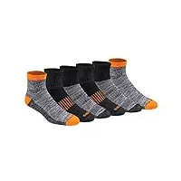 dickies dri-tech chaussettes pour homme contrôle de l'humidité, orange et noir haute visibilité (6 paires)., pointure: 35-39 eu