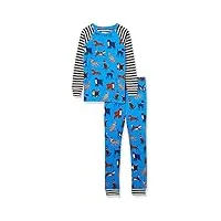 hatley organic cotton raglan sleeve printed pyjama set ensemble de pijama, playful puppies, 8 years garçon