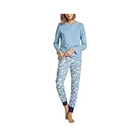 ringella pyjama pour femme avec boutonnière courte 2511207, smoke, 42