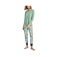 ringella pyjama pour femme avec boutonnière courte 2511207, salvia, 50