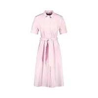 gerry weber robe blouse pour femme - manches mi-longues - avec poignets - robe en tissu - couleur unie - longueur mollet, rose, 46