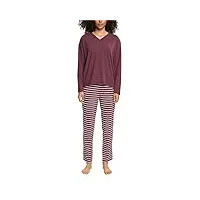 esprit y/d stripe cotton sus pyjama ensemble de pijama, bordeaux red 3, 42 femme