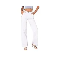 nina carter p195 flared bootcut jean pour femme taille haute, blanc (p195-9), s