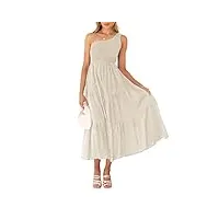 zesica robe d'été 2023 bohème à imprimé floral sans manches avec volants et volants pour femme, beige, taille m