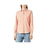 gant reg broadcloth striped shirt chemise en drap fin À rayures regular, apricot orange, 42 femme