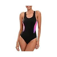 veranobreeze maillot de bain une pièce de sport pour femme racerback noir maillots de bain de sport (rose & violet, eu40)