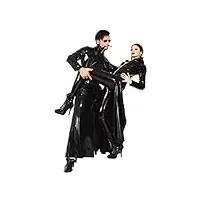 manteau long unisexe style gothique noir en pvc matrix de la gamme top totty (xl), noir , 44