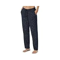 schiesser pantalon de pyjama long en coton à motifs – mix + relax bas de pijama, bleu foncé-gemm_179271, 50 femme