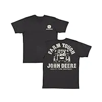 john deere t-shirt à manches courtes farm tough pour homme, vert olive, taille 3xl