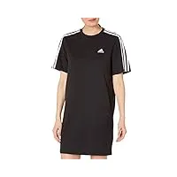 adidas essentials robe t-shirt simple en jersey 3 bandes pour femme, noir, xl