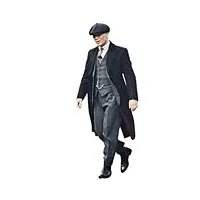 thomas shelby peaky blinders costume 3 pièces à rayures fines pour homme smoking mariage bal fête dîner, gris, taille m