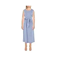 anne klein robe mi-longue à carreaux pour femme, bleu cabane/blanc, taille unique