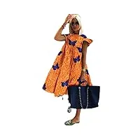mini robe ample décontractée à manches courtes pour femme, grande taille, imprimé feuille d'érable, papillon orange, taille 3xl