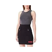 love moschino short straight skirt with hearts brand print jupe droite courte, black, 42 aux femmes