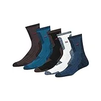 navysport chaussettes sport hautes homme femme - lot de 5 paires socquettes classiques unisex crew coton coussin confort, multicolore, eu 38-42