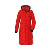 killtec kow 62 wmn qltd ct manteau d'hiver aspect duvet avec capuche, rouge foncé, 56 femme