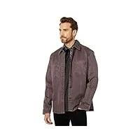 john varvatos blythe chemise de travail coupe classique l/s bouton bas, purple haze, taille xs homme