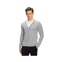 falke basic new merino cardigan m cr laine séchage rapide 1 pièce, cardigan homme, gris (light grey 3400), m