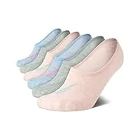 nautica no show lot de 6 paires de chaussettes de sport extensibles avec grip antidérapant pour femme, rose multicolore., 4-10