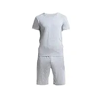通用 ensembles de pyjamas pour hommes modal casual top sleepwear summer thin shorts with pockets home pjs sets,light gray,xxl