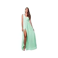zzsrj robe de demoiselle d'honneur longue élégante avec poches le corset de sol robe de fête de mariage à fente (color : mint green, us size : 4)