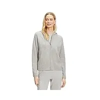 falke luxury hooded zip jacket w ja cachemire doux agréable sur la peau 1 pièce, cardigan femme, gris (light grey melange 3845), l