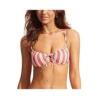 seafolly maillot de bain bustier à armatures standard pour femme, cabana sun kissed coral, 42