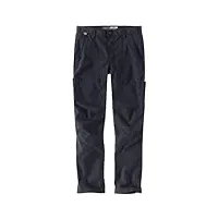 carhartt pantalon de travail résistant au feu pour homme coupe décontractée ripstop, bleu marine foncé., 46w x 32l tall