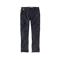 carhartt pantalon de travail cargo résistant aux flammes pour homme coupe décontractée ripstop, bleu marine foncé., 38w x 30l