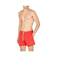 emporio armani swimwear men's sponge eagle boxer swim trunks ruby red taille 46, rouge rubis