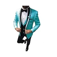 2022 costumes de bal de la mode for hommes slim fit elegant wedding tuxedo for men 3 piece set for party (couleur : turquoise, taille : 60)