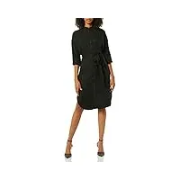 terea robe chemise adeline pour femme, avec ceinture, noir, taille xxl