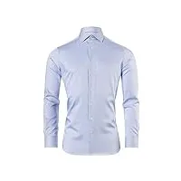 vincenzo boretti chemise, slim-fit/taille cintrée, sergé - infroissable bleu glacé 39-40