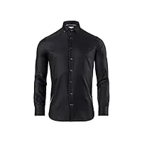 vincenzo boretti chemise, regular-fit/taille normale, douce oxford - infroissable noir 43-44