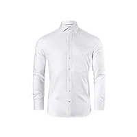 vincenzo boretti chemise, regular-fit/taille normale, sergé - infroissable blanc 41-42