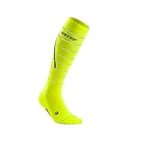 cep hommes reflective compression socks tall vêtements de course chaussettes de compression neon yellow - jaunes fluo iii