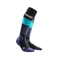 cep - skiing merino compression socks pour hommes | chaussettes de ski de sport en mérinos avec compression et climat parfait pour le pied grâce à la laine mérinos | bleu | taille iii | m