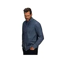 jp 1880 chemise en jean, à manches longues, col boutonné, coupe moderne basique, jusqu'à 8 xl, bleu foncé denim, xxxl homme