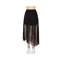 armani exchange coupe asiatique, taille élastique avec logo transparent jupe, black, 0 femme