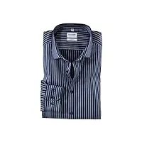 olymp homme chemise business à manches longues level five,body fit,modern kent,marine 18,40