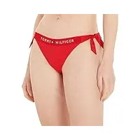 tommy hilfiger bas de bikini femme side tie cheeky bikini sport, rouge (primary red), s