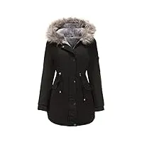tuopuda manteau femme hiver veste polaire chaud parka manches longues blouson zippée À capuche hooded coat sweat-shirts outercoat avec poches, nior, xl