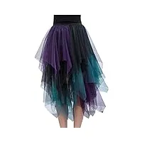 merciyd jupe plissée en tulle asymétrique tulle jupe courtes jupes midi jupe d'été goth dentelle robe vintage couleurs variées